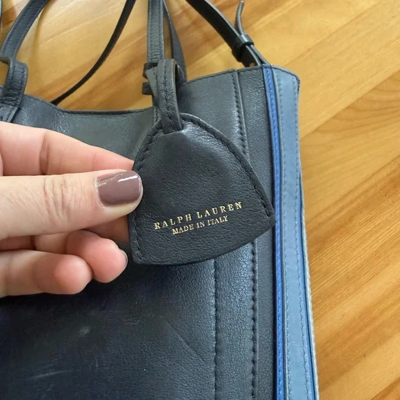 Ralph Lauren Purple Label Mini Modern Tote in Navy calfskin leather - Picture 3 of 13